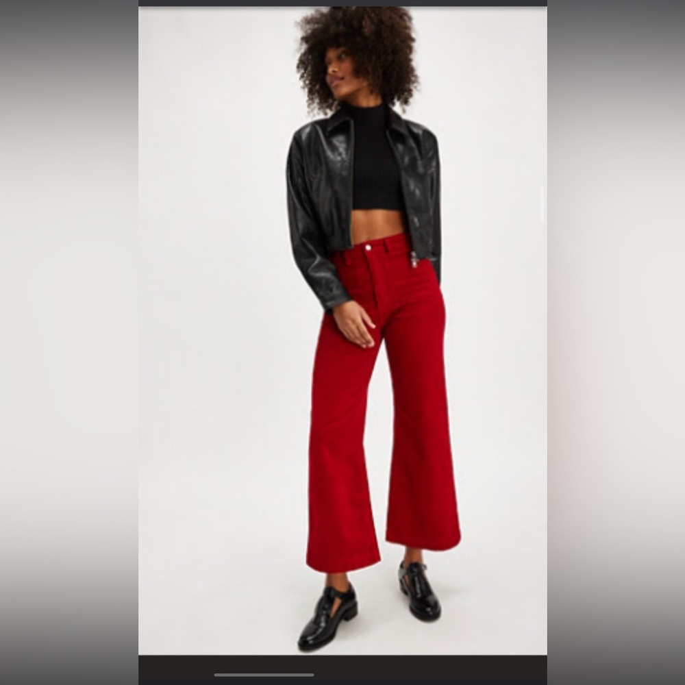 FREE PEOPLE - Rolla’s Red Corduroy Sailor Jeans - Size 31